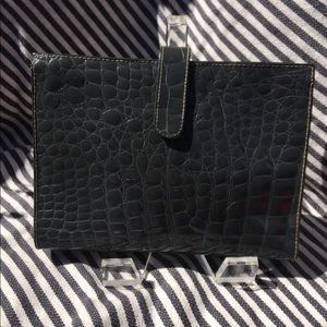 Alligator Embossed Leather Clutch